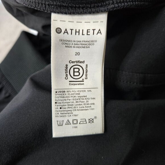 Athleta Brooklyn Ankle Pant Size 20 Black Pull On Athletic Workout Straight Leg - Picture 8 of 13